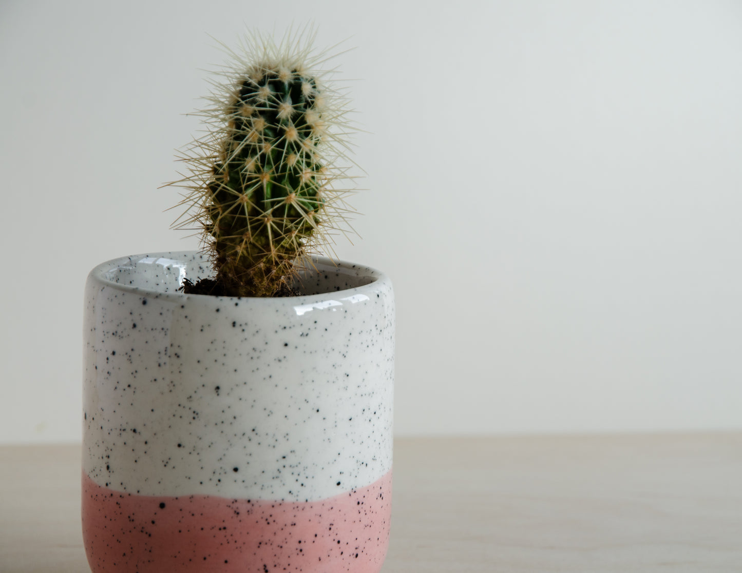 Plantenpot spikkel blush pink