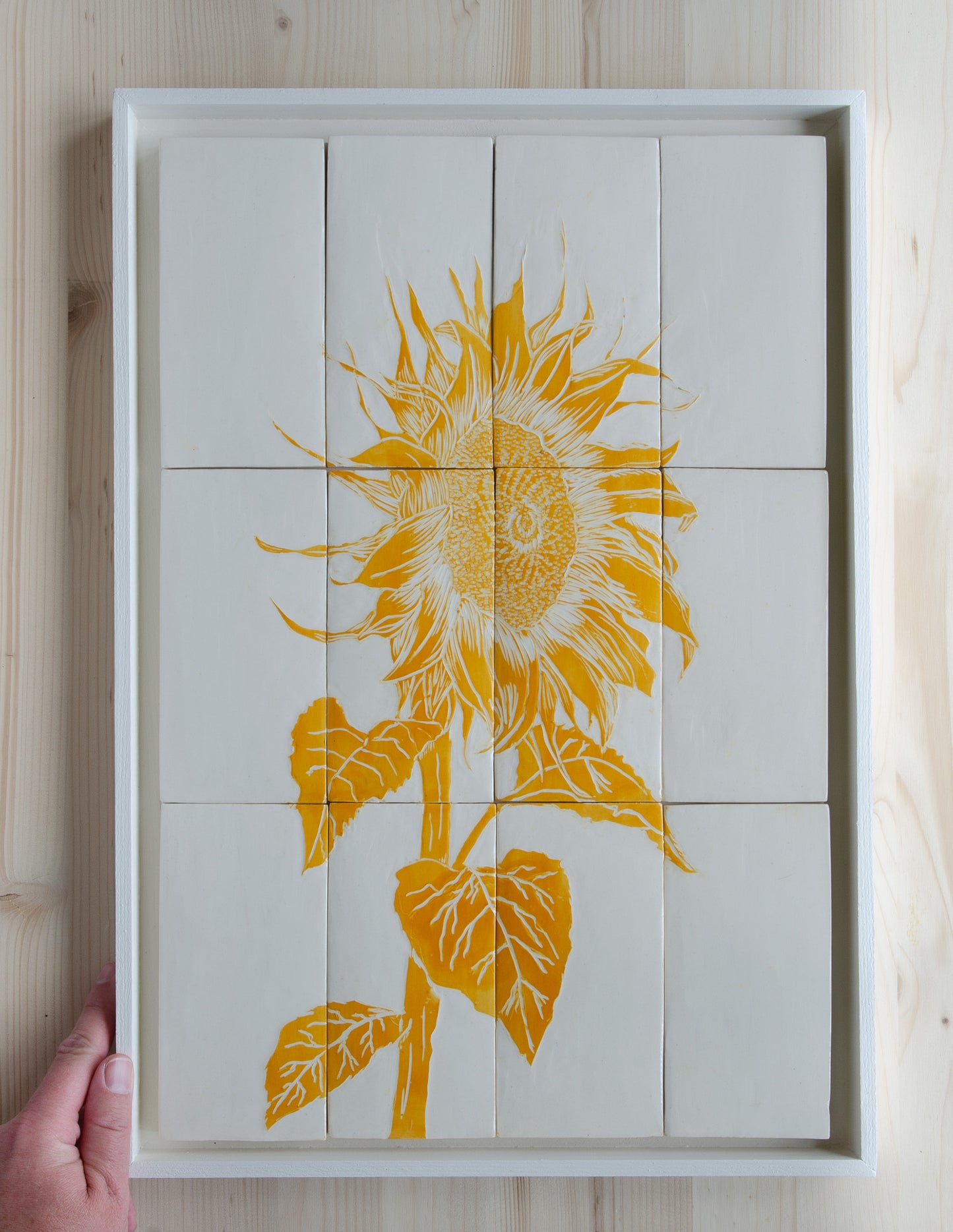Tegel tableau Zonnebloem