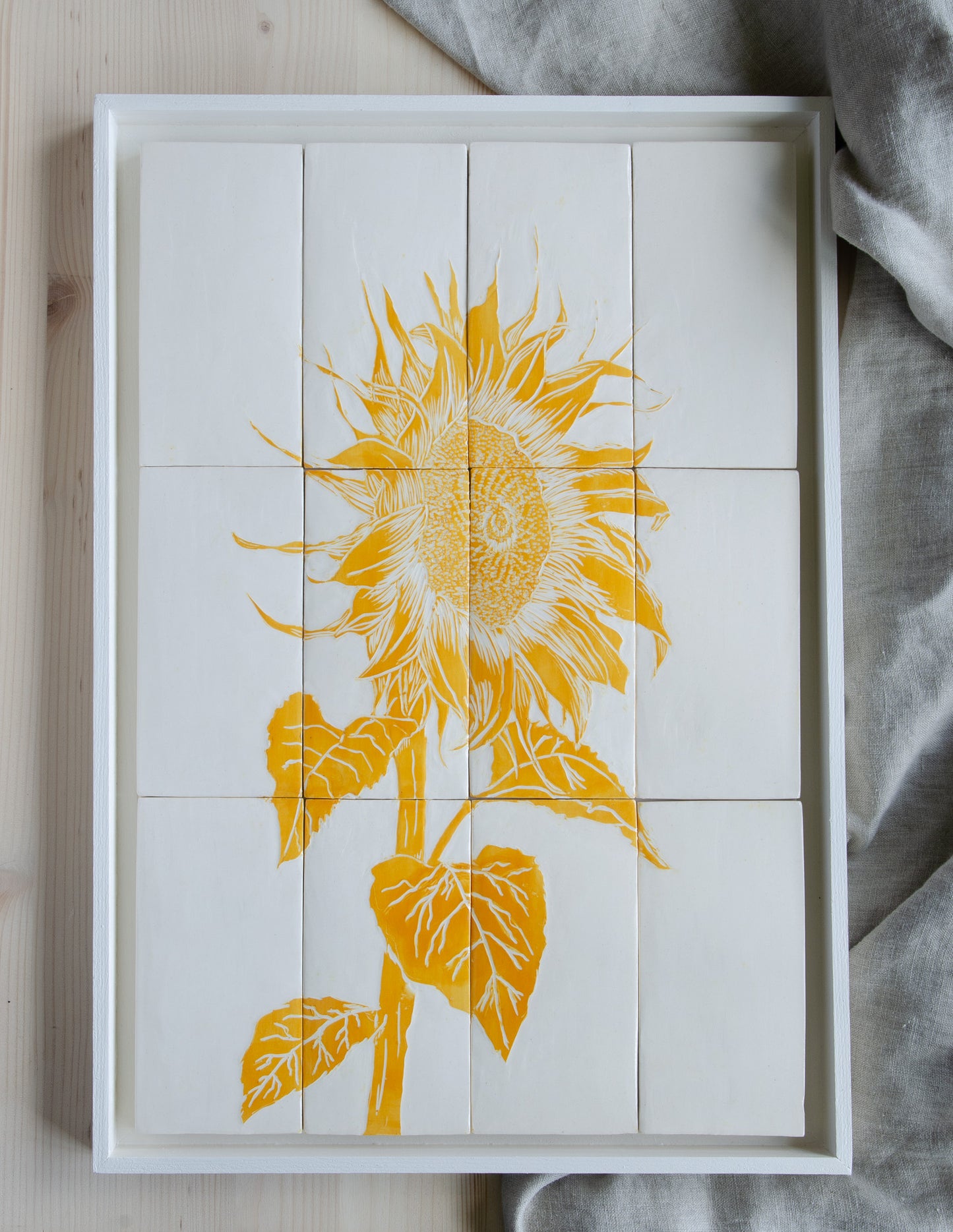 Tegel tableau Zonnebloem