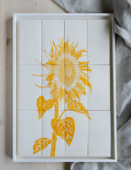 Tegel tableau Zonnebloem