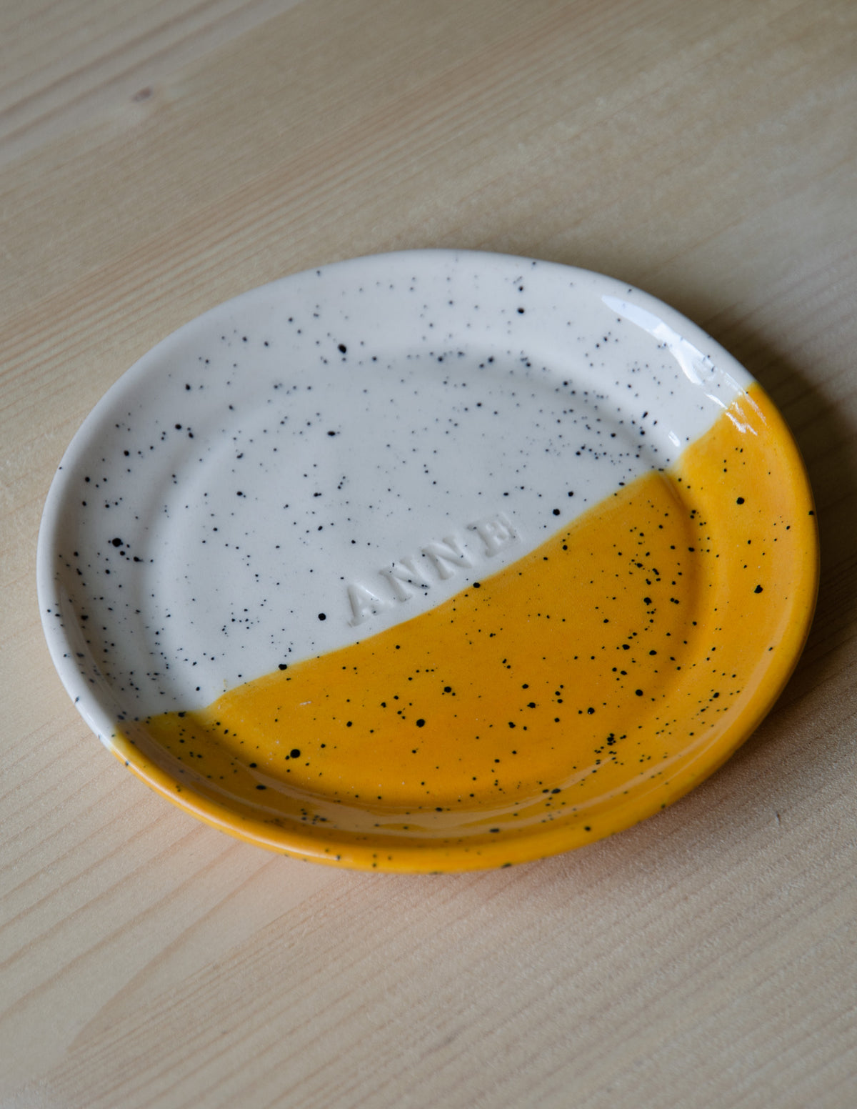 Plate 11cm with stamped name - made to order