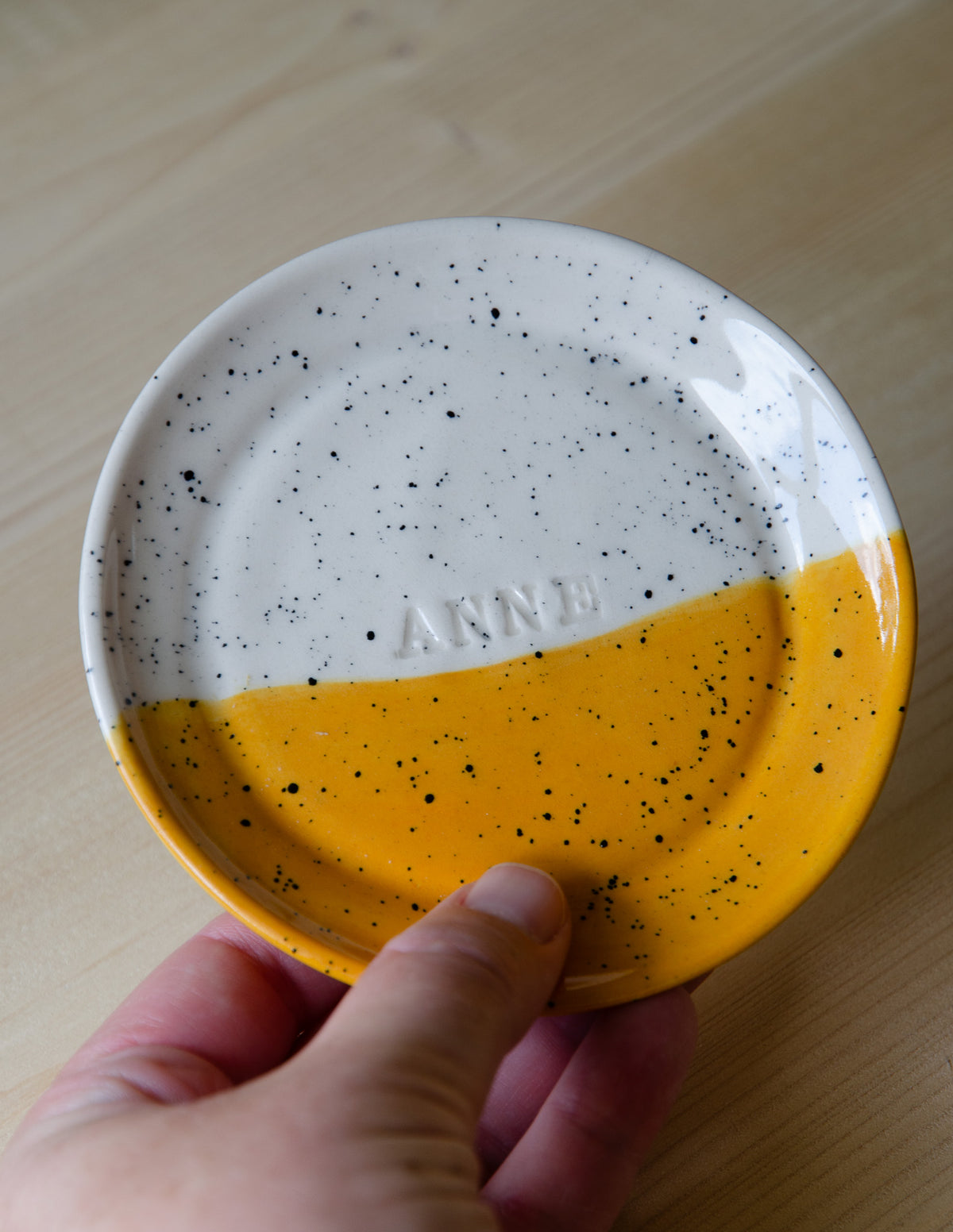 Plate 11cm with stamped name - made to order