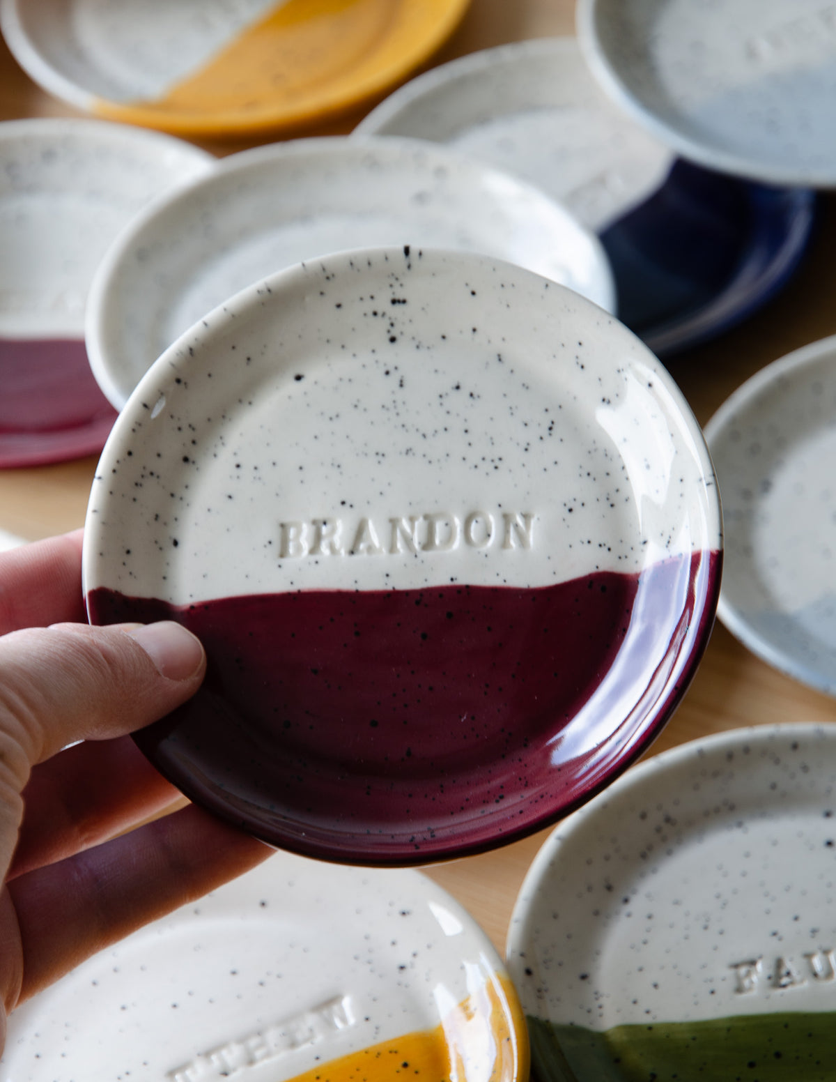 Plate 11cm with stamped name - made to order