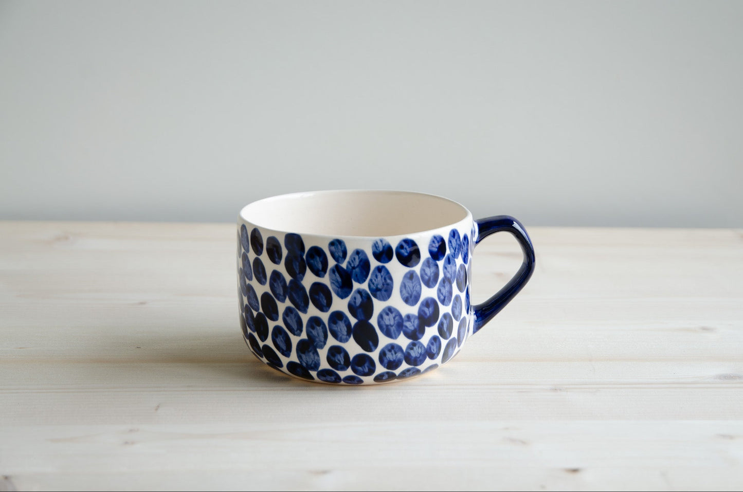 Cappuccino beker stip blauw