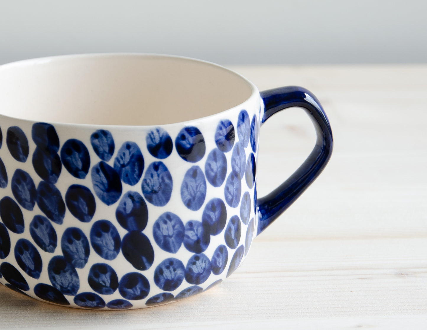 Cappuccino beker stip blauw