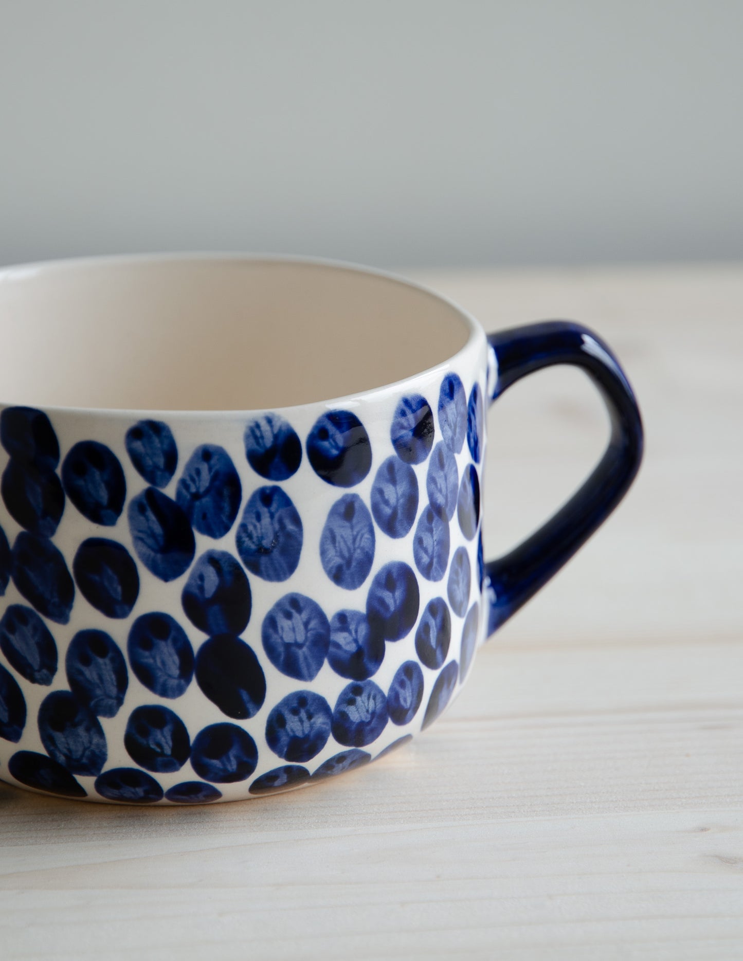 Cappuccino beker stip blauw