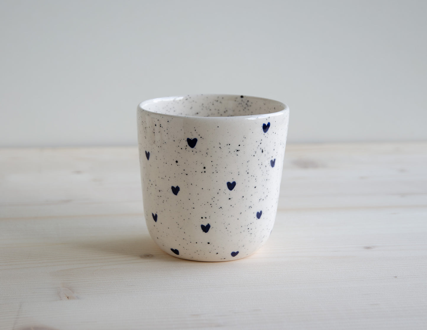 Mok spikkel hartje blauw